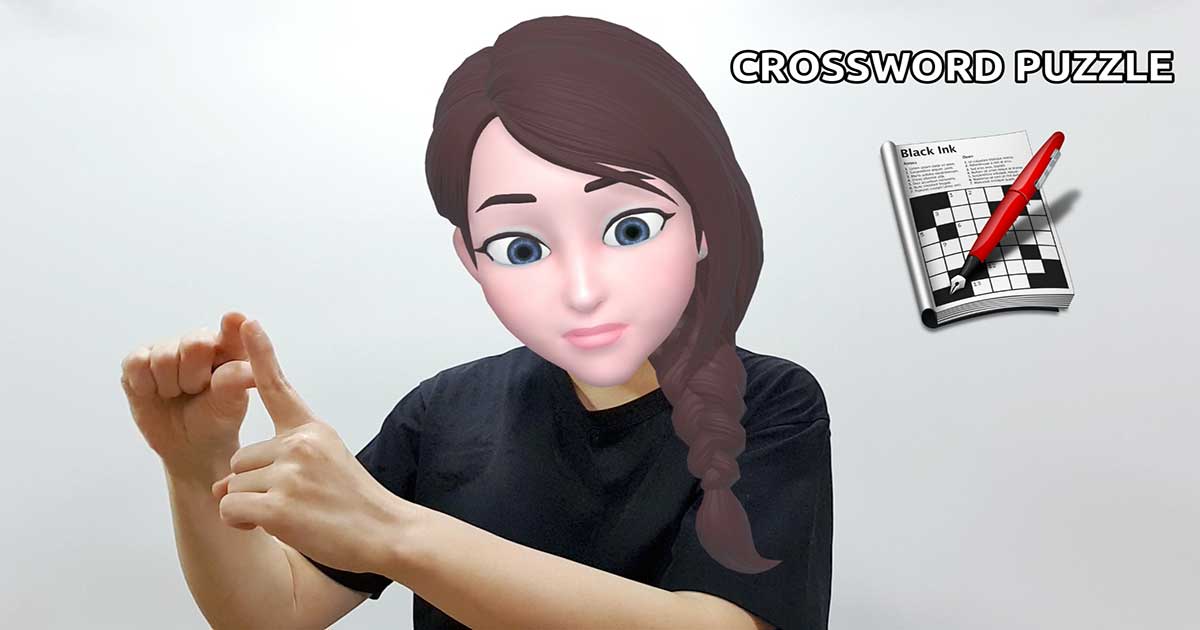 What is the American Sign Language ASL sign for crossword puzzle?