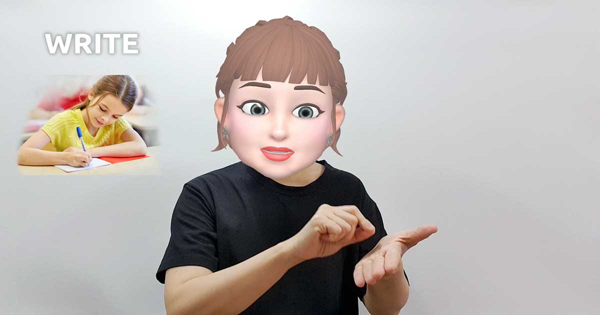What is the American Sign Language ASL sign for write?