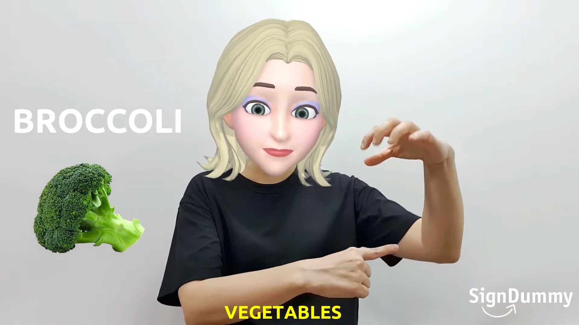 What is the American Sign Language ASL sign for vegetables?