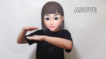 asl sign for above below