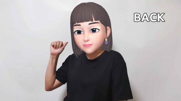 asl sign for back in front of