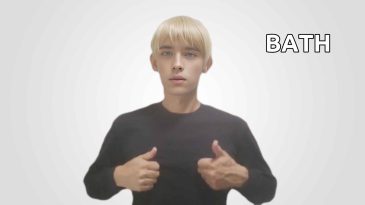 asl sign for bath