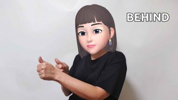 asl sign for behind in front of