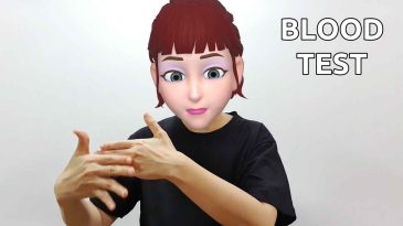 asl sign for blood test