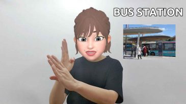 asl sign for bus station