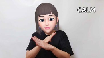 asl sign for calm excited
