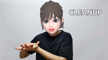 asl sign for cleanup