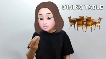 asl sign for dining table