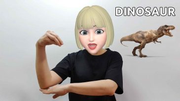 asl sign for dinosaur