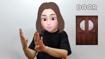 asl sign for door