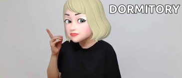 asl sign for dormitory