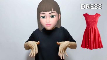 asl sign for dress