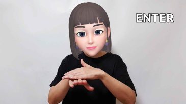 asl sign for enter leave