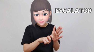 asl sign for escalator