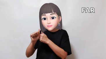 asl sign for far near