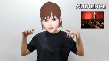 asl sign for audience