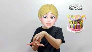 asl sign for cake