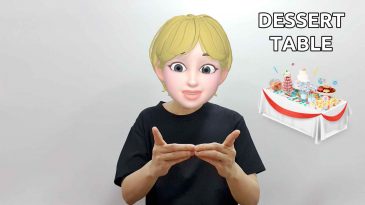 asl sign for dessert table