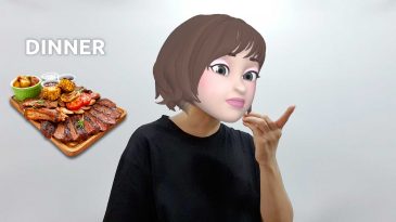 asl sign for dinner