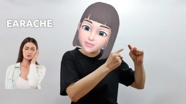 asl sign for earache