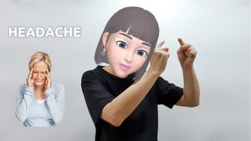 asl sign for headache