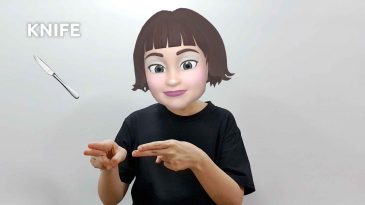 asl sign for knife