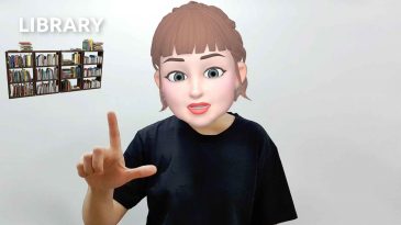 asl sign for library