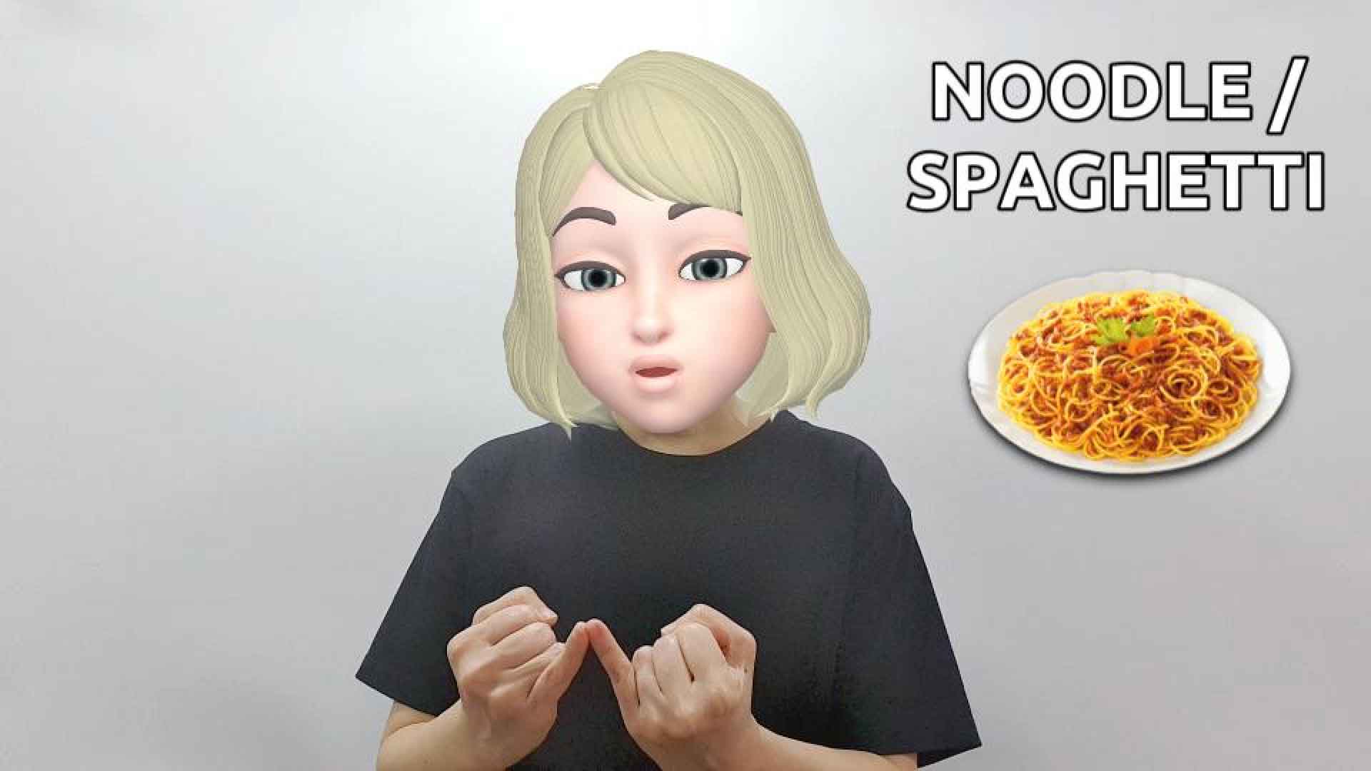 What is the American Sign Language ASL sign for noodle and spaghetti?