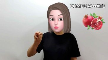 asl sign for pomegranate