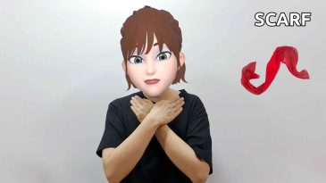 asl sign for scarf
