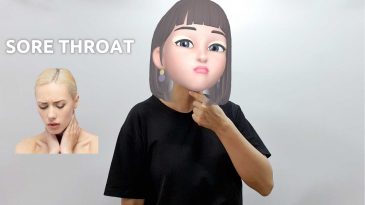 asl sign for sore throat