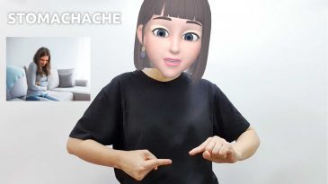 asl sign for stomachache