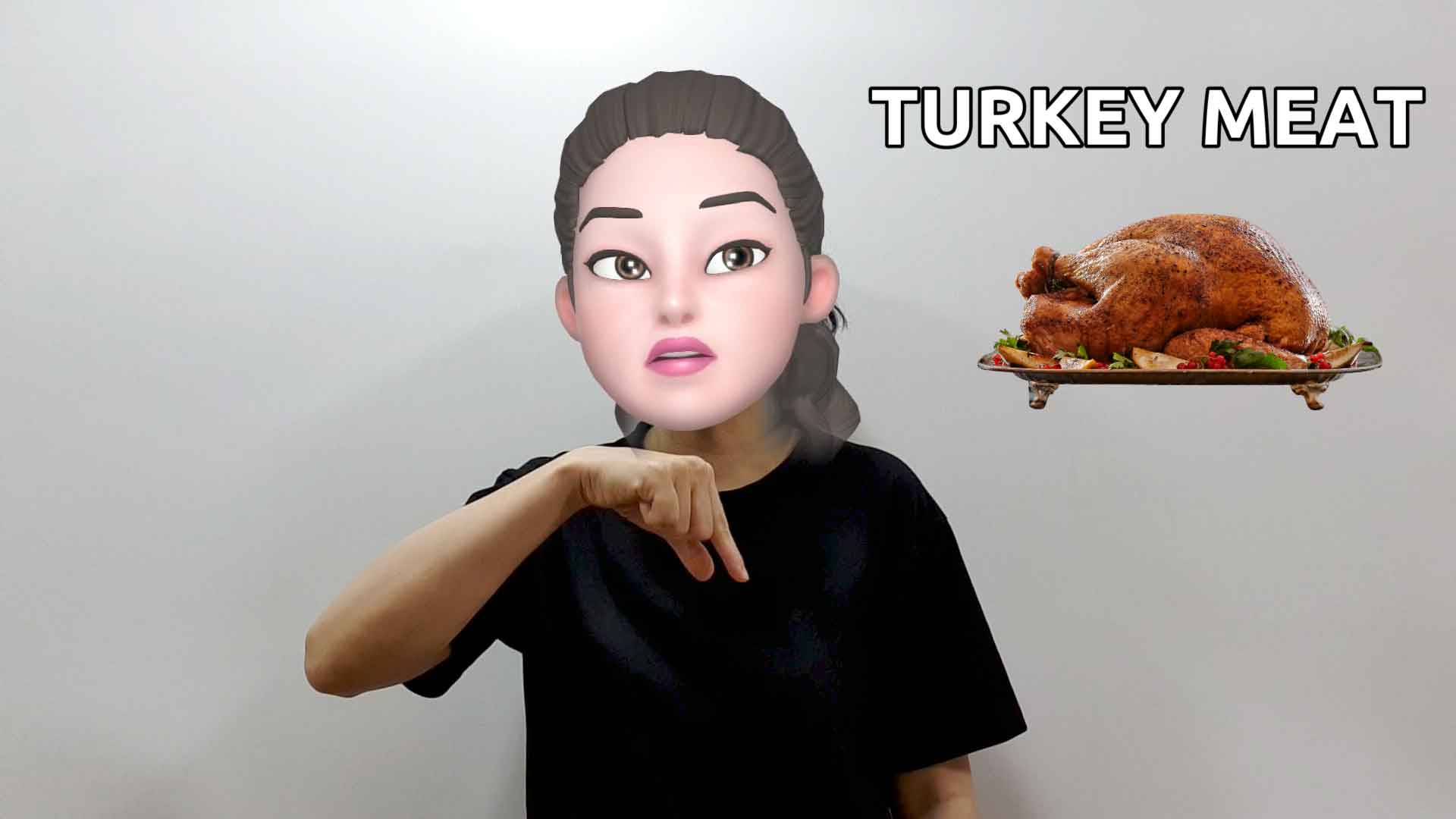 What is the American Sign Language ASL sign for turkey meat?