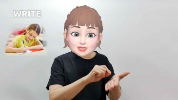 asl sign for write