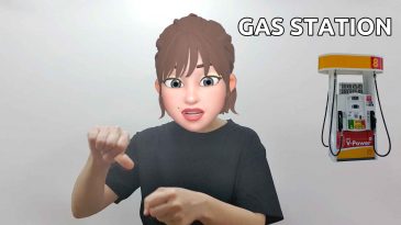 asl sign for gas station