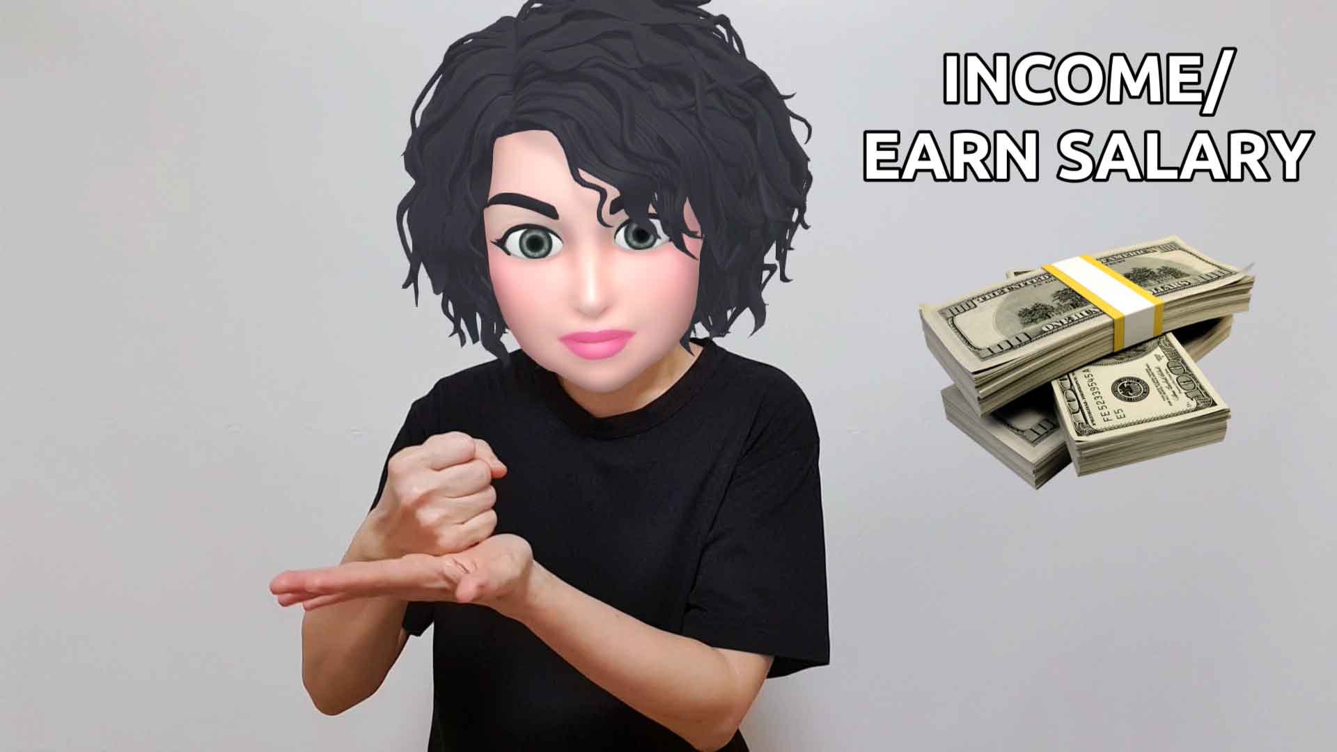 How to say and practice salary in American Sign Language?