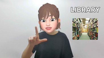asl sign for library