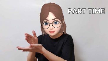 asl sign for part time