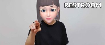 asl sign for restroom