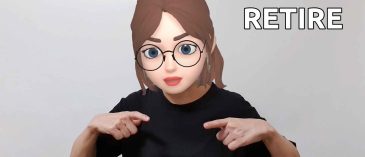 asl sign for retire