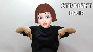 asl sign for straight hair