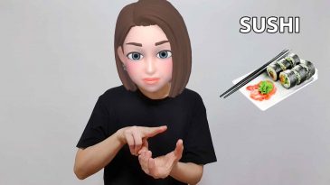 asl sign for sushi