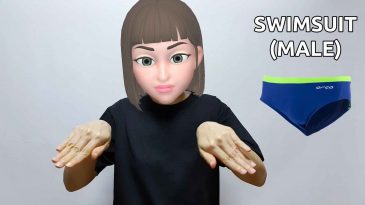 asl sign for swimsuit male