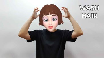 asl sign for wash hair