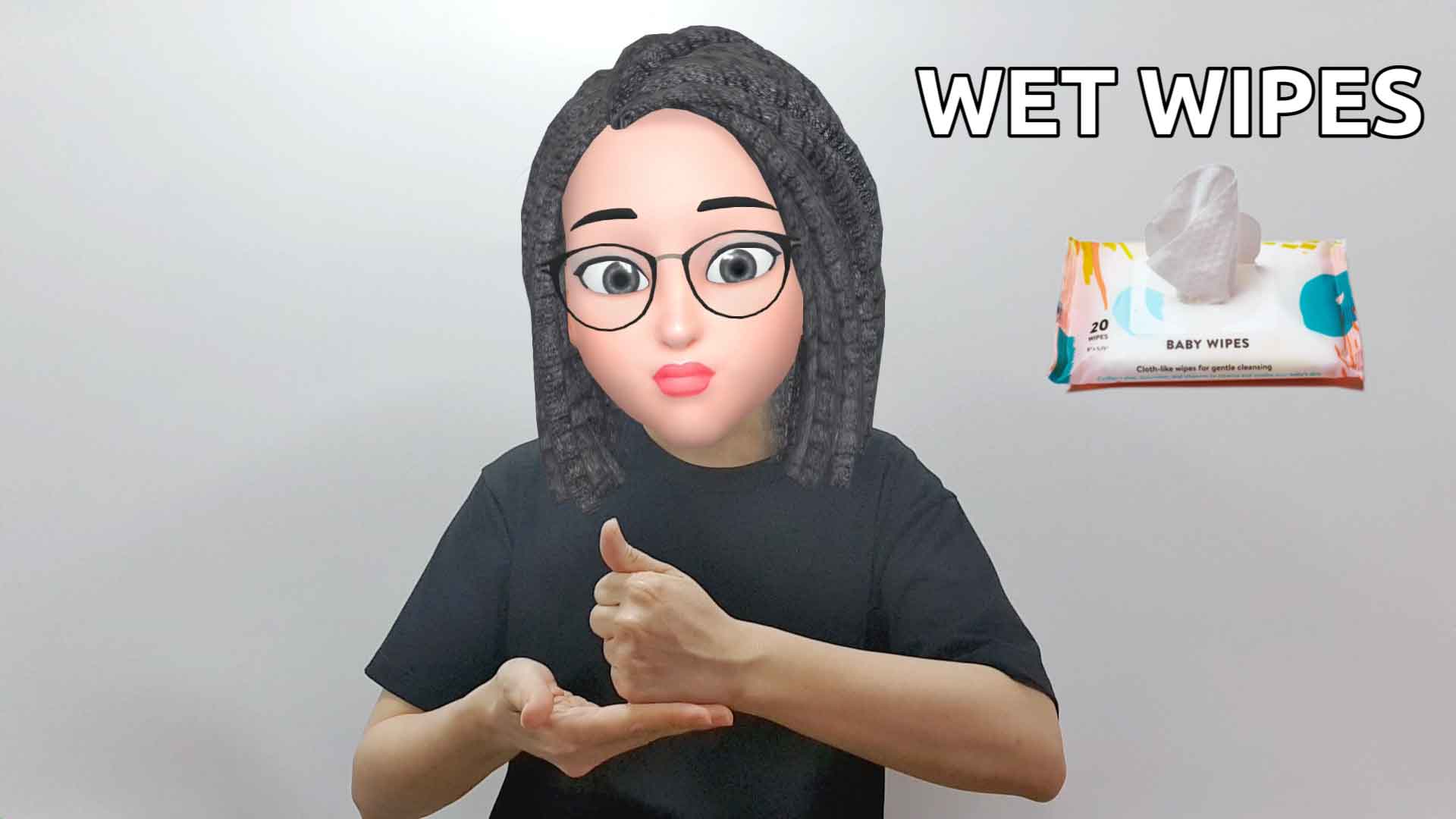 How to say and practice wet wipes in American Sign Language ASL?